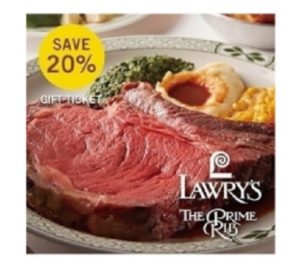 【コストコ】LAWRY’S  THE  PRIME  RIB（ロウリーズ　ザ　プライム　リブ） お食事券